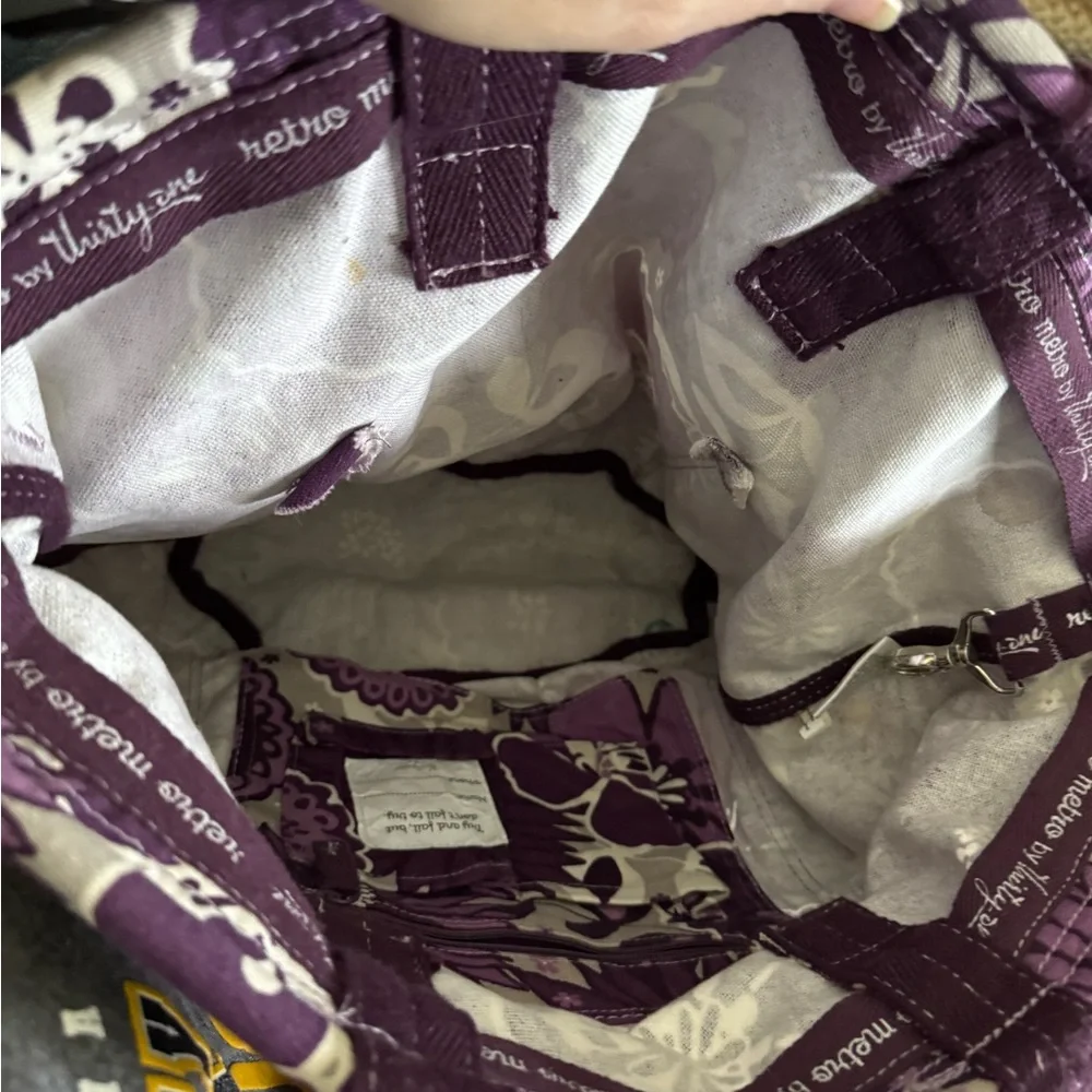 Thirty-One Purple Floral Tote Bag - Picture 2 of 2